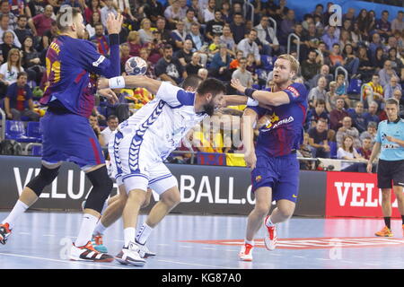 Aron Palmarsson, 4 octobre 2017, Palau Blaugrana, Barcelone, Espagne; phase du groupe de la Ligue des champions de l'EHF Mens, handball. FC Barcelona Lassa / CRO HC Prvo Plinarski Drustvo Banque D'Images