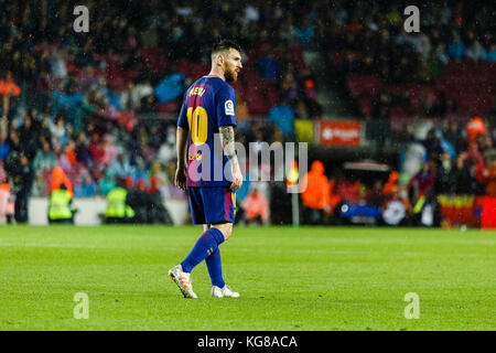 Barcelone, Espagne. 04e novembre 2017. 4 novembre 2017 - Barcelone, Barcelone, Espagne - (10) Messi (delantero) pendant le match de la Liga entre le FC Barcelone et Séville CF joué au Camp Nou. Le match a terminé le 2e-1, le FC Barcelona a gagné. Crédit: Joan Gosa Badia/Alay Live News Banque D'Images