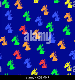 Tête de cheval de couleur motif transparent Banque D'Images