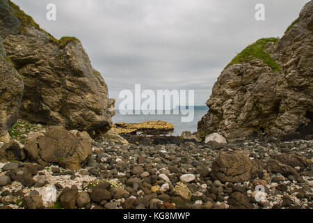 Vue de kinbane head on North Antrim Coast à la tête vers l'équitable Banque D'Images