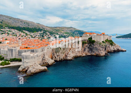 La vieille ville de Dubrovnik - Croatie toits vue générale. En 1979, la ville de Dubrovnik s'est joint à la liste du patrimoine mondial de l'UNESCO. Banque D'Images