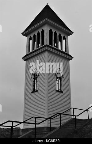 Le clocher, Saint George's Heritage Church, Brigus, Terre-Neuve et Labrador, Canada. Banque D'Images