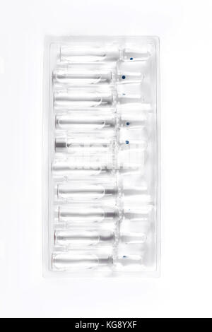 Medical d'ampoules pour injections, vue d'en haut. Banque D'Images