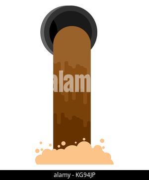 À partir de déchets industriels. tuyau d'écoulement des eaux usées. la pollution de l'environnement. catastrophe écologique. vector illustration Illustration de Vecteur