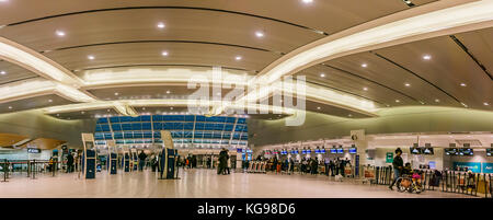 L'aéroport international Lester Pearson zone d'enregistrement, Toronto, Canada Banque D'Images