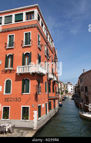 Ville de Venise en Italie. vue pittoresque de la Rio de canal San Vio vue du ponte de la calcina pont. Banque D'Images