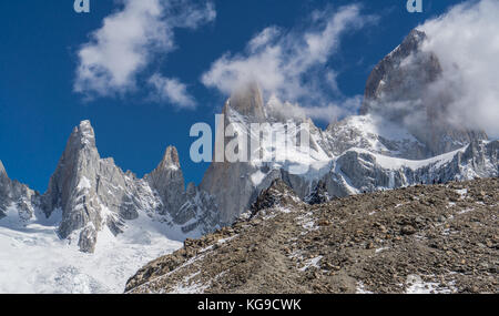 Vues le long du sentier de la Laguna de los Tres de Mt. Fitz Roy Banque D'Images