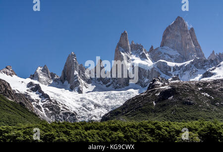 Vues le long du sentier de la Laguna de los Tres de Mt. Fitz Roy Banque D'Images