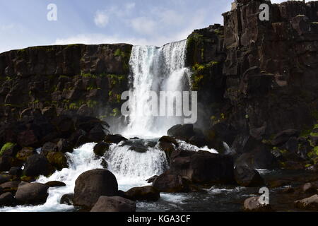 À oxararfoss en Islande thingvellir Banque D'Images