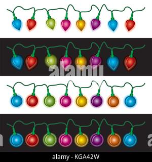 Chaînes de vecteur des lampes de Noël Illustration de Vecteur