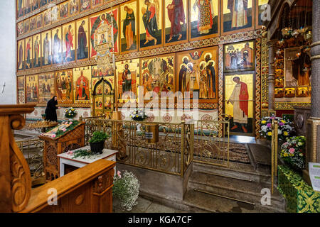 Veliki Novgorod, Russie - le 17 août 2017 : l'intérieur de l'église orthodoxe russe. khutyn monastère de la Transfiguration du Sauveur et de st. varlaam n Banque D'Images