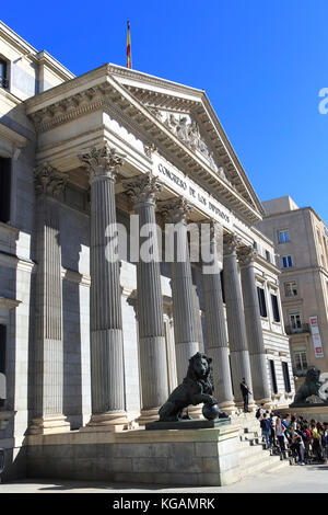 Congreso de los Diputados, le Congrès des Députés, Parlement, Madrid, Espagne Banque D'Images