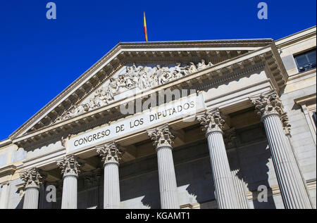 Congreso de los Diputados, le Congrès des Députés, Parlement, Madrid, Espagne Banque D'Images