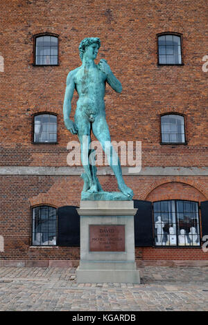 Le Danemark, copenhague,copie du David de Michel-Ange sculpture Banque D'Images