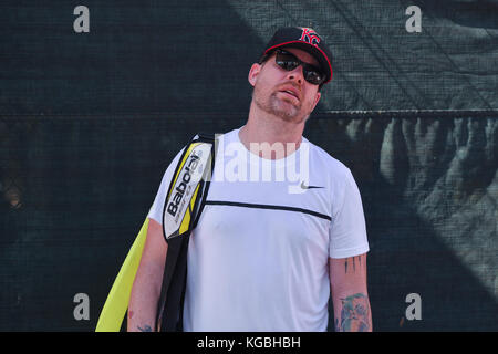 Delray Beach, FL, USA. 5Th Nov, 2017. David Cook en action ici joue au 2017 Chris Evert /Raymond James Pro-Celebrity Tennis Classic à l'Delray Beach tennis center à Delray Beach, en Floride. Crédit : Andrew Patron/ZUMA/Alamy Fil Live News Banque D'Images