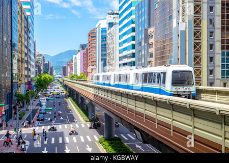 Le wenshan et lignes de métro de Taipei neihu Banque D'Images