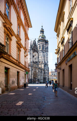 Kosice, Slovaquie - août 08, 2015 : Kosice, Slovaquie - st. elisabeth cathedra. plus grande église catholique en Slovaquie. Banque D'Images