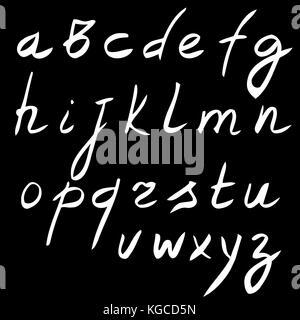 Alphabet dessiné à la main. vector illustration peint pinceau. lettres. Illustration de Vecteur