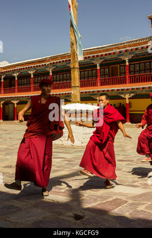 Les moines à Hemis Monastery, Ladakh, Inde Banque D'Images