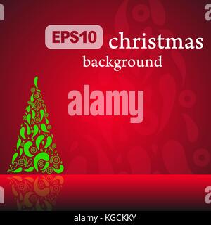 Noël arrière-plan rouge Illustration de Vecteur