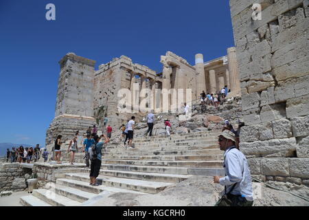 Acropole d'Athènes - Propylaea Banque D'Images