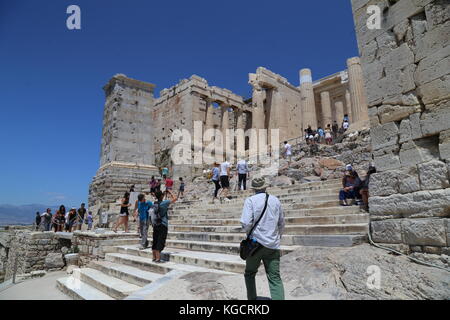 Acropole d'Athènes - Propylaea Banque D'Images