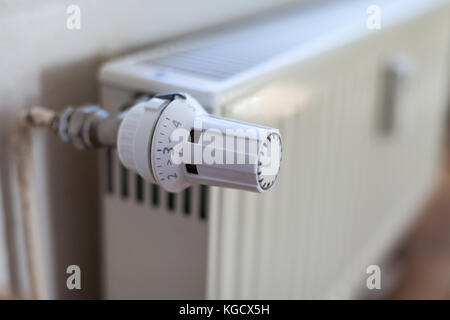 Un régulateur thermique sur un radiateur allemand Banque D'Images