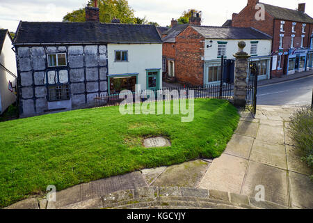 Audlem village vu du pas de St James' Church Banque D'Images