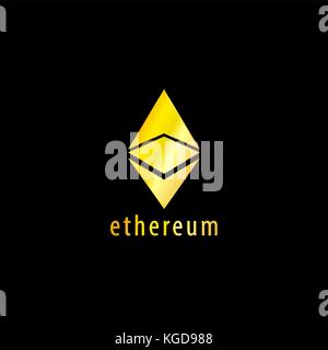 Icône vecteur symbole golden ethereum, illustration, fichier eps Illustration de Vecteur