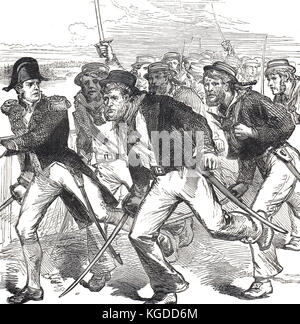 Capitaine Rowland Money, commandant des Blue Jackets britanniques, bataille de la Nouvelle-Orléans, 1815, bataille du 8 janvier Banque D'Images