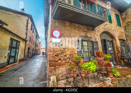 Old street à Buonconvento, Toscane Banque D'Images