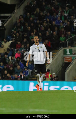 Sandro Wagner de l'Allemagne (9) en action contre l'Irlande du Nord à Windsor Park à Belfast 05 octobre 2017. Banque D'Images