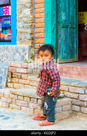 Garçon népalais, Bandipur, Tanahun district, Népal Banque D'Images