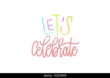 Il est temps de célébrer la fête de Noël à l'affiche de lettrage invitatio Illustration de Vecteur