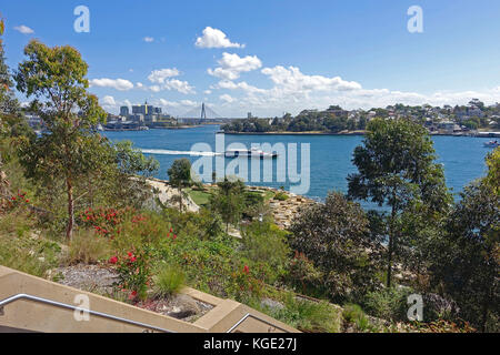 Vue ouest de la réserve de Barangaroo, Millers Point, Sydney, NSW, Australie - la zone est un nouveau Harbour Foreshore park en plein cœur de Sydney Banque D'Images