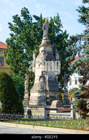 Presov, Slovaquie. 09 août 2015. La peste dans la colonne mariale Presov, Slovaquie. structure baroque érigée pour commémorer les victimes d'épidémies de peste je Banque D'Images