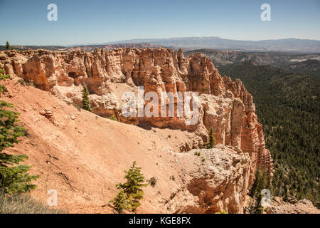 Bouleau noir canyon à Bryce canyon utah. Parcs nationaux. les canyons, les ponts naturels,sentiers, des formations rocheuses et la campagne. Banque D'Images