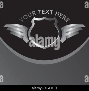 Silver Shield et thème d'aile vector illustration Illustration de Vecteur