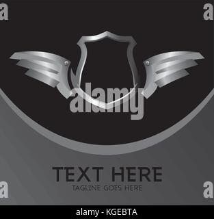 Silver Shield et thème d'aile vector illustration Illustration de Vecteur