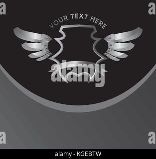 Silver Shield et thème d'aile vector illustration Illustration de Vecteur