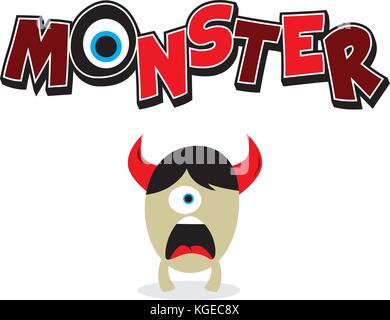 Cartoon vector thème caractère monster illustration art Illustration de Vecteur