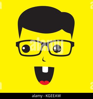 Geek personnage avatar vector illustration art graphique Illustration de Vecteur