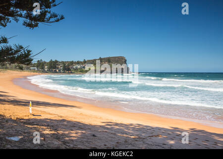 Voir d'Avalon Beach sur les plages du nord de Sydney et Avalon pointe, Sydney, New South Wales, Australie Banque D'Images