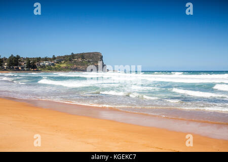 Voir d'Avalon Beach sur les plages du nord de Sydney et Avalon pointe, Sydney, New South Wales, Australie Banque D'Images