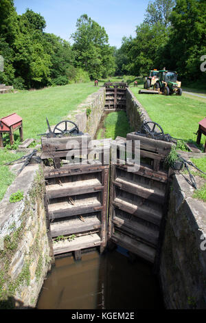 Ancienne vanne Canal Delaware inutilisés dans le comté de Bucks, Pennsylvanie - USA Banque D'Images