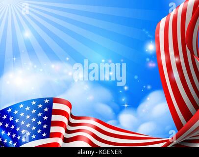 Design de fond American Flag Sky Illustration de Vecteur