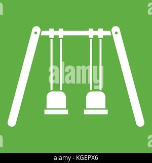 Balançoires en bois sur des cordes suspendues vert icône Illustration de Vecteur
