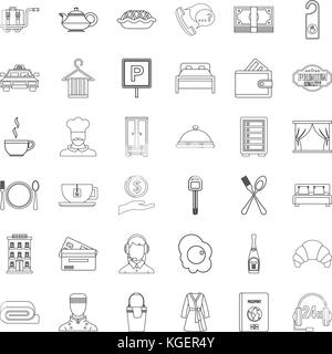 Service premium icons set style du contour, Illustration de Vecteur