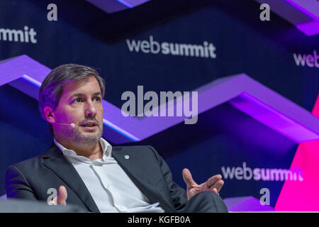 Lisbonne, Portugal. 07Th nov, 2017. Le Sporting Clube de Portugal le président, Bruno de Carvalho au sommet web 2017, à Lisbonne, Portugal crédit : Alexandre de Sousa/Alamy live news Banque D'Images