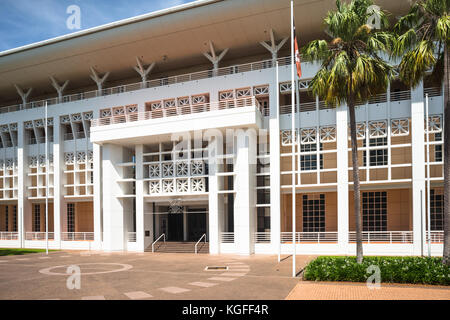 La Maison du Parlement du Territoire du Nord, connu localement comme le gâteau de mariage. Darwin, Territoire du Nord, Australie. Banque D'Images